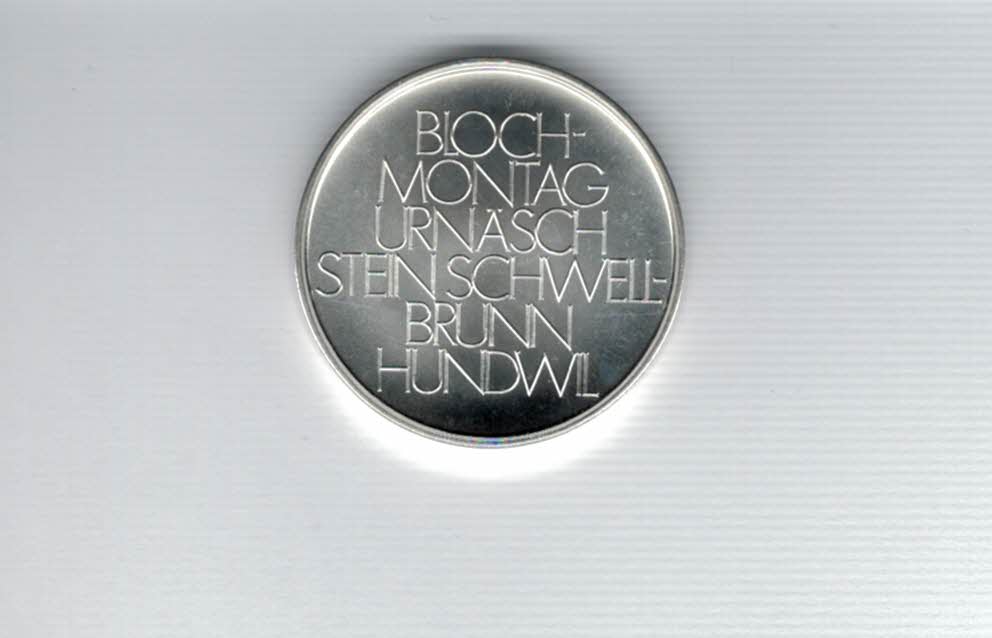  Silbermedaille Urnäsch 1971 900/15g silber Schweiz Spittalgold9800 (3469)   