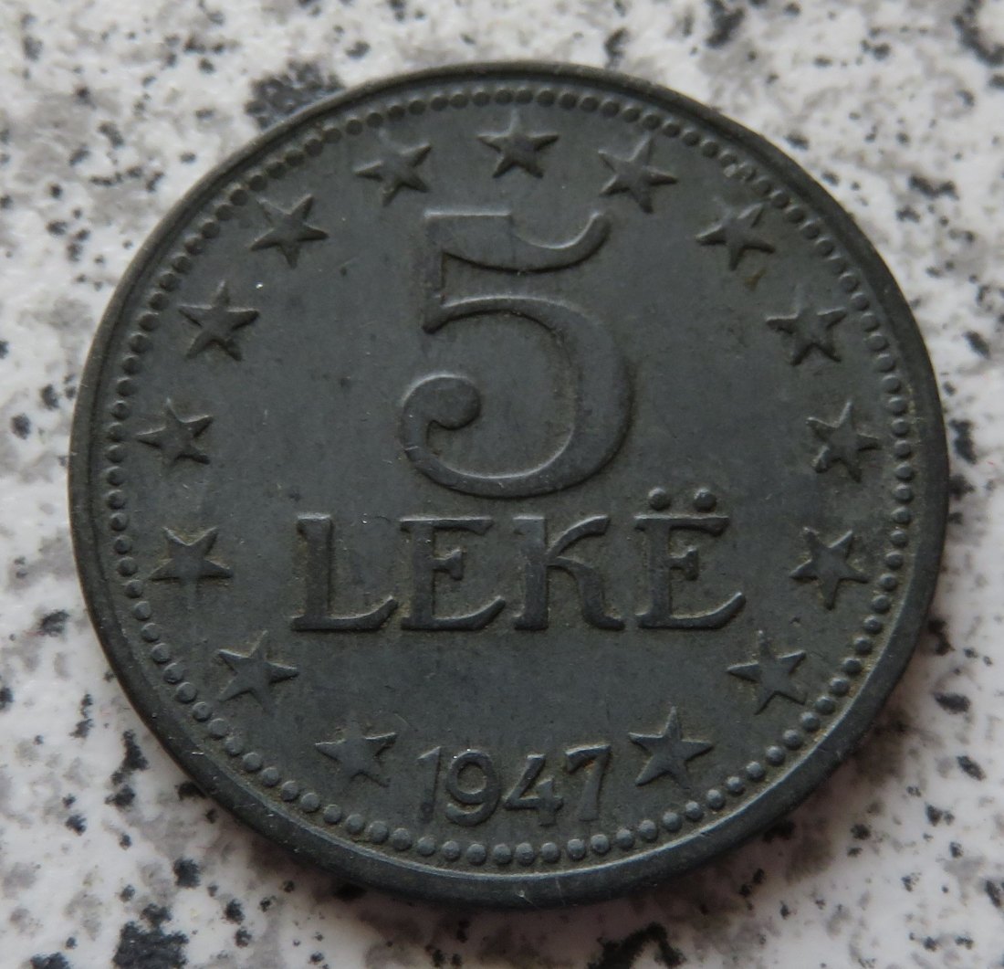  Albanien 5 Leke 1947   