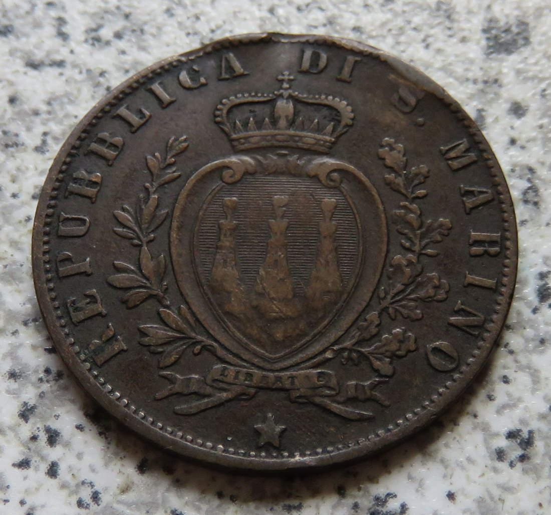  San Marino 5 Centesimi 1894   
