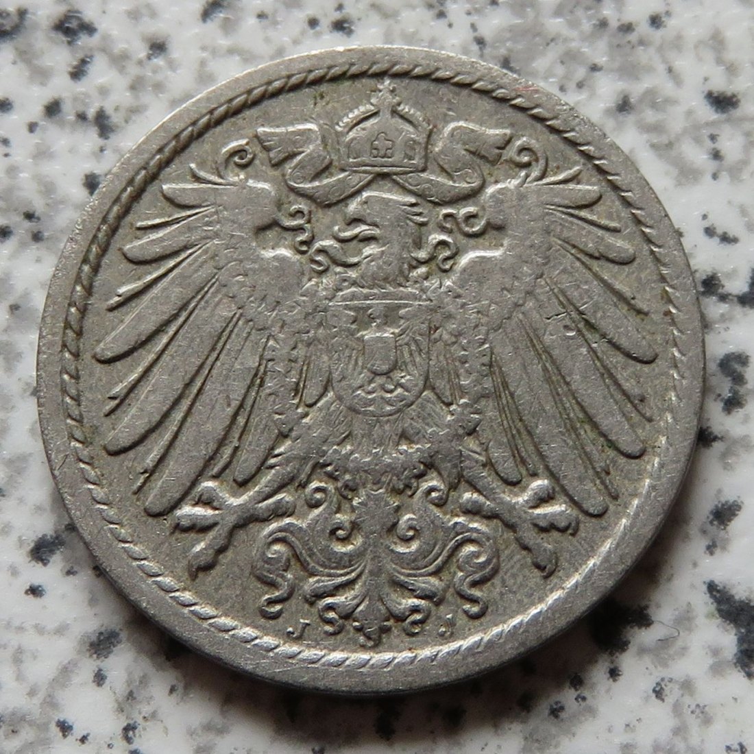  Kaiserreich 5 Pfennig 1892 J, besser   