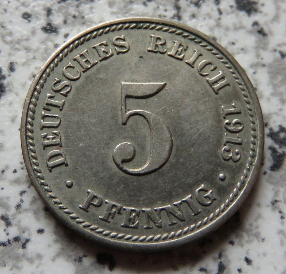  Kaiserreich 5 Pfennig 1913 D   