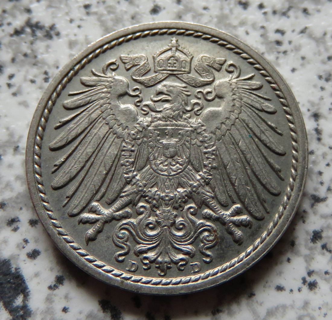  Kaiserreich 5 Pfennig 1913 D   