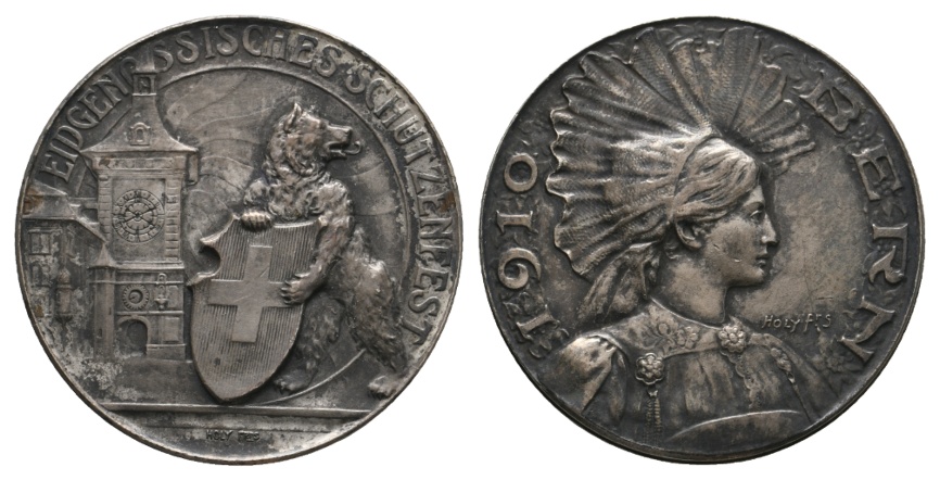  Medaille 1810; Eidgenössisches Schützenfest Bern; 12,94 g; Ø 27,78 mm   