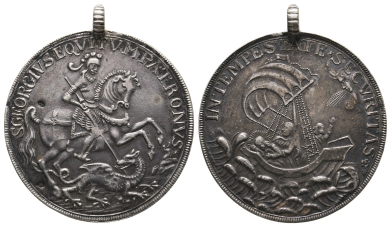  Medaille; Georgstaler; silber; gehenkelt; 14,56 g; Ø 43,75 mm   