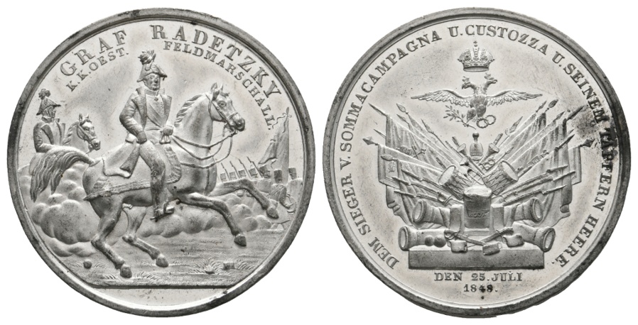  Medaille 1848; Feldmarschall Jos. Graf Radetzky; unedel; 23,22 g; Ø 40,84 mm   