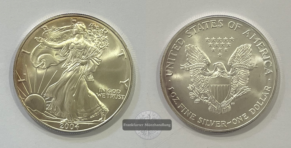  USA 1 Dollar 2004 (1986-2021) Walking Liberty FM-Frankfurt KM#273 Feinsilber: 31,1g   