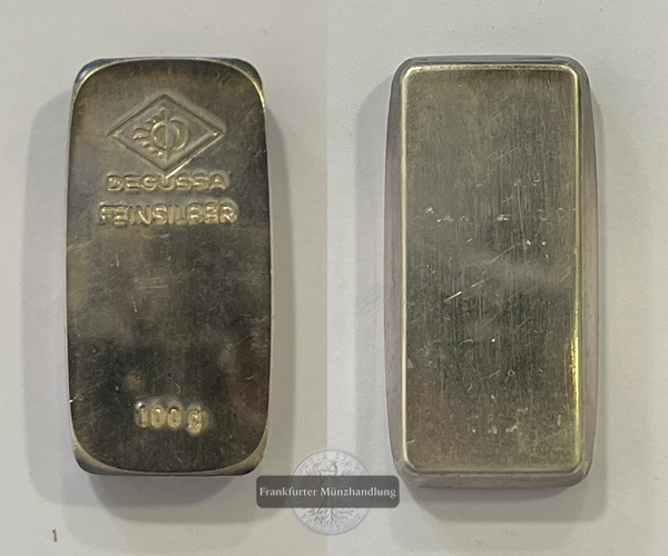  Deutschland Silberbarren 100g Degussa FM-Frankfurt Feinsilber: 100g   