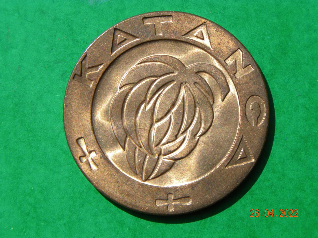  5 Francs 1961 (Bro) vz , Republik Katanga 1960-1963   