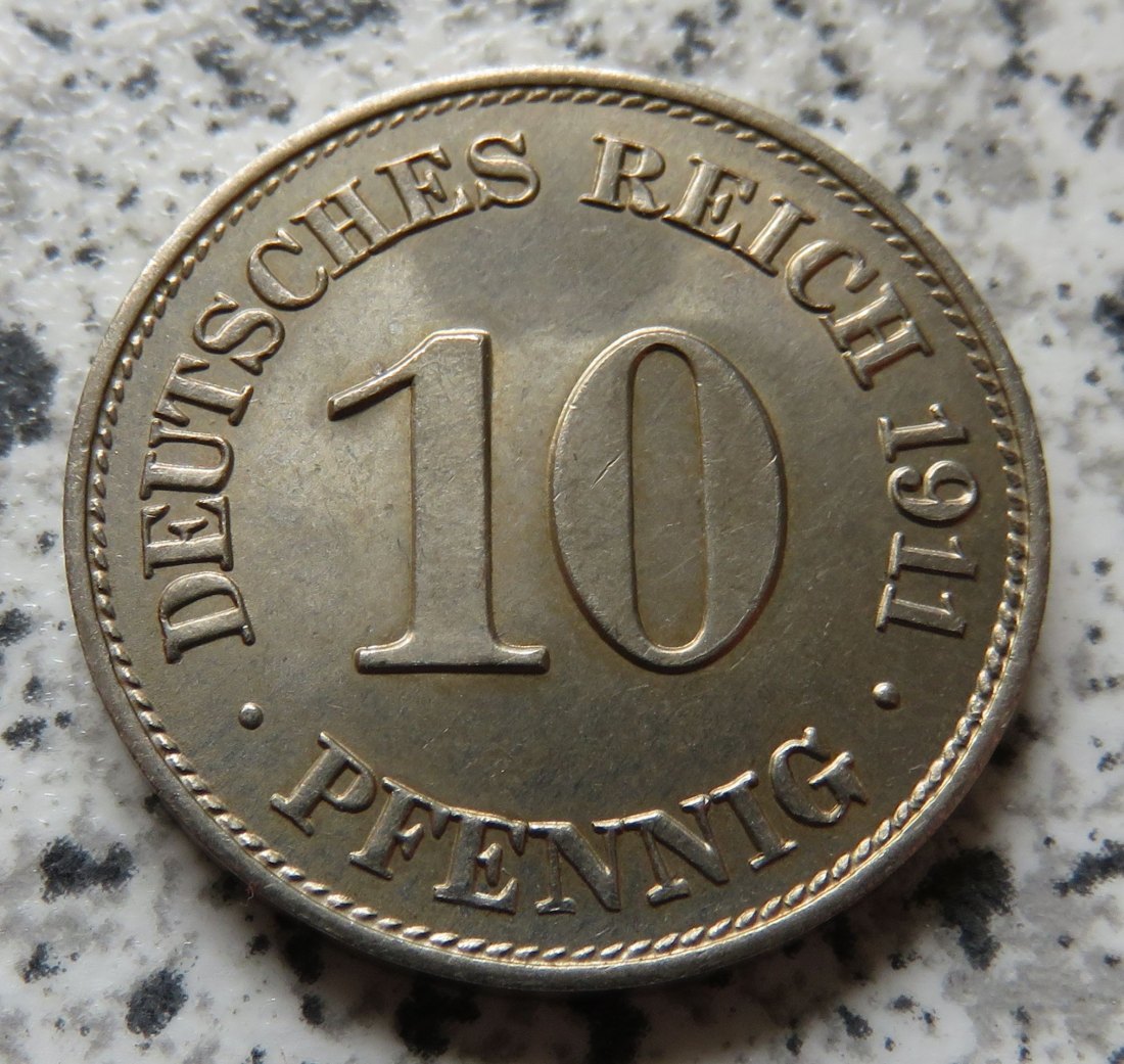  Kaiserreich 10 Pfennig 1911 E   