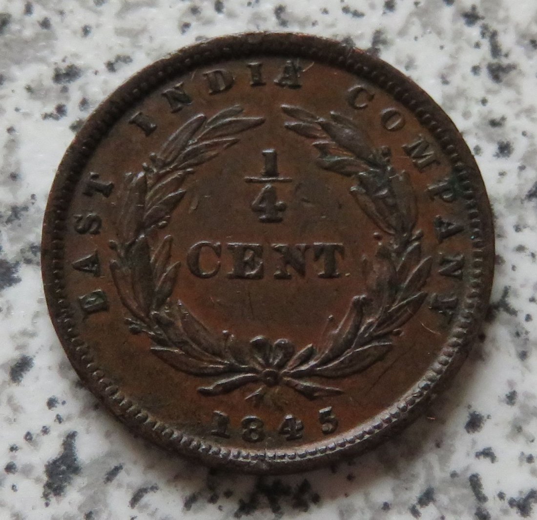  East India Company 1/4 Cent 1845 / Straits Settlements 1/4 Cent 1845   