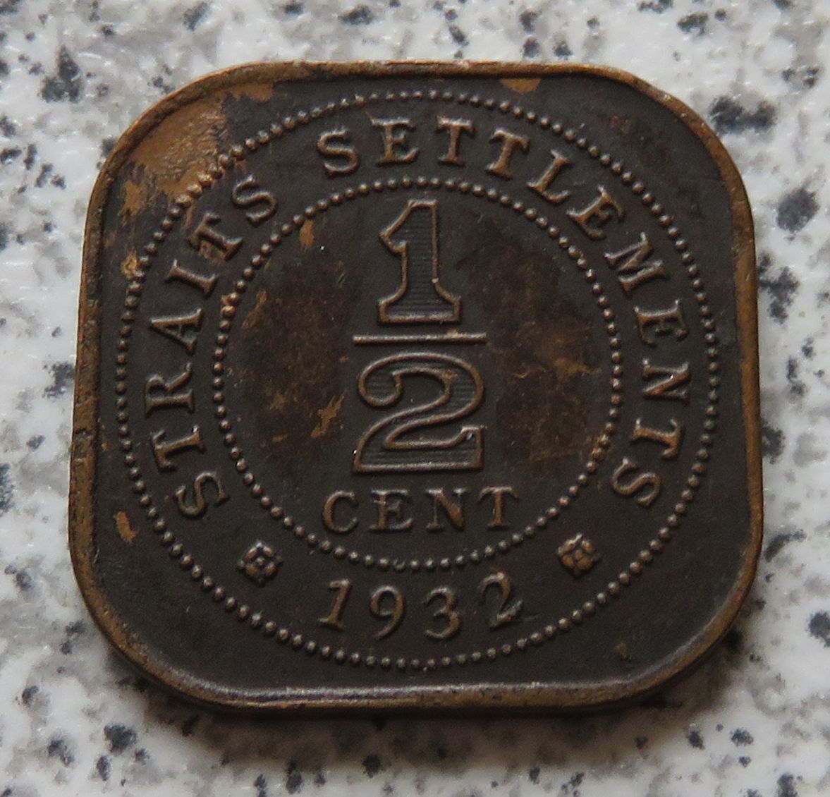  Straits Settlements 1/2 Cent 1932   