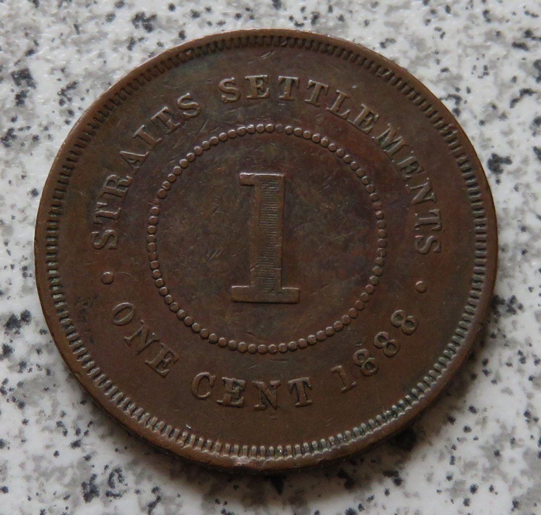  Straits Settlements 1 Cent 1888   