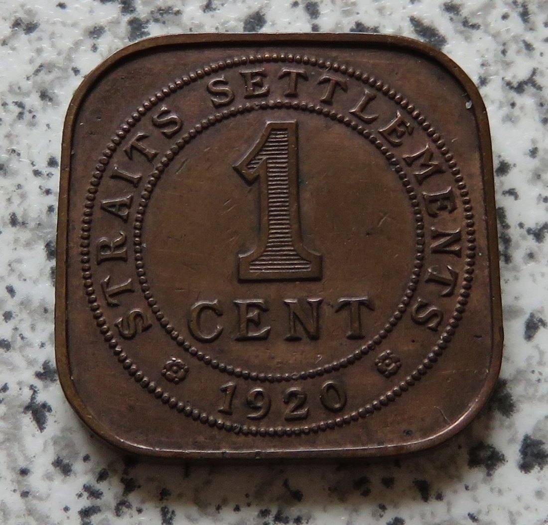  Straits Settlements 1 Cent 1920   