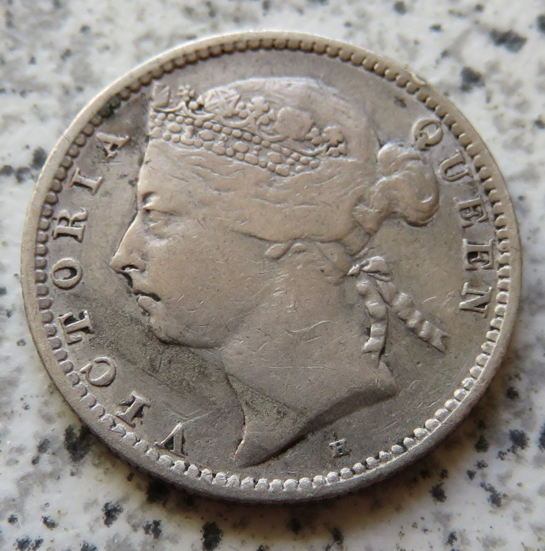  Straits Settlements 10 Cents 1890 H   