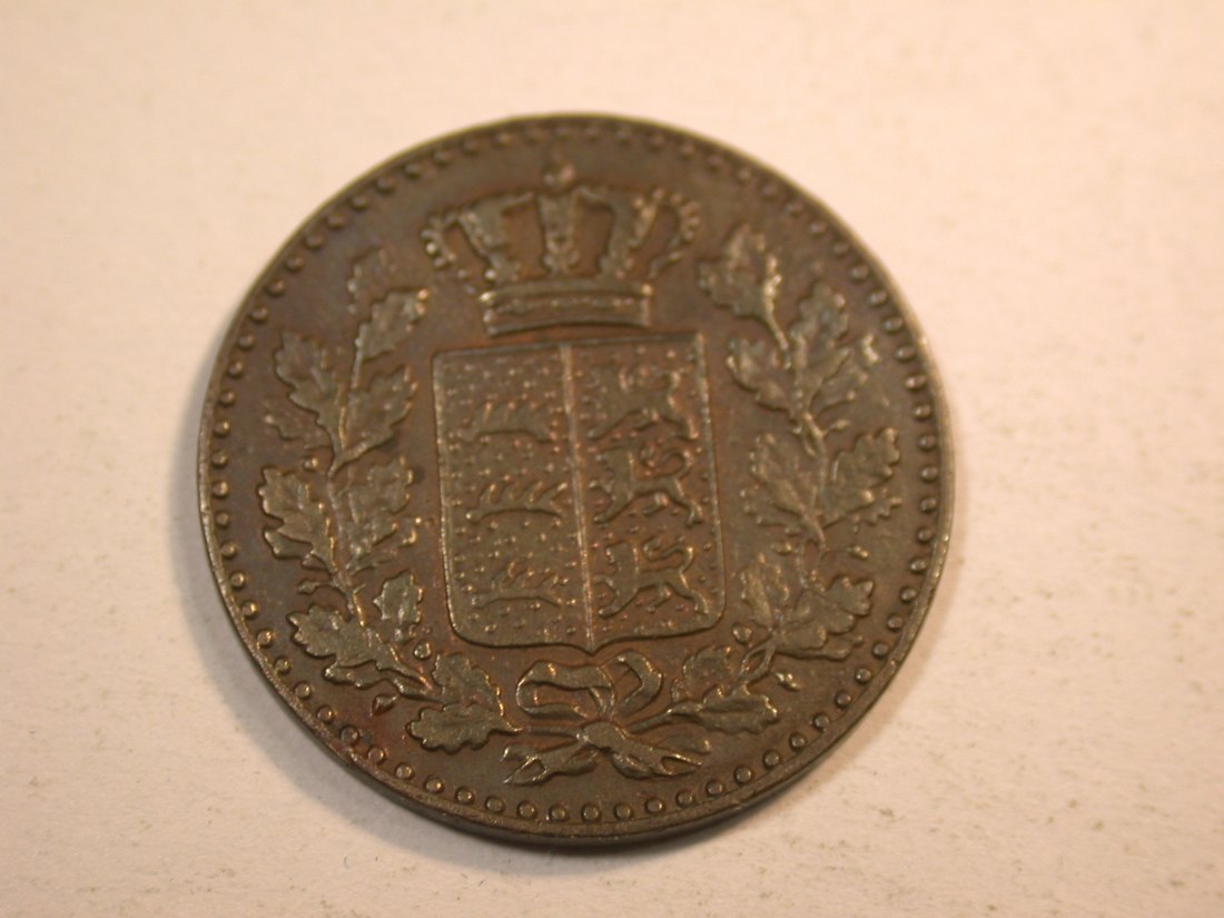  J33 Württemberg  1/2 Kreuzer  1864 in ss+    Originalbilder   