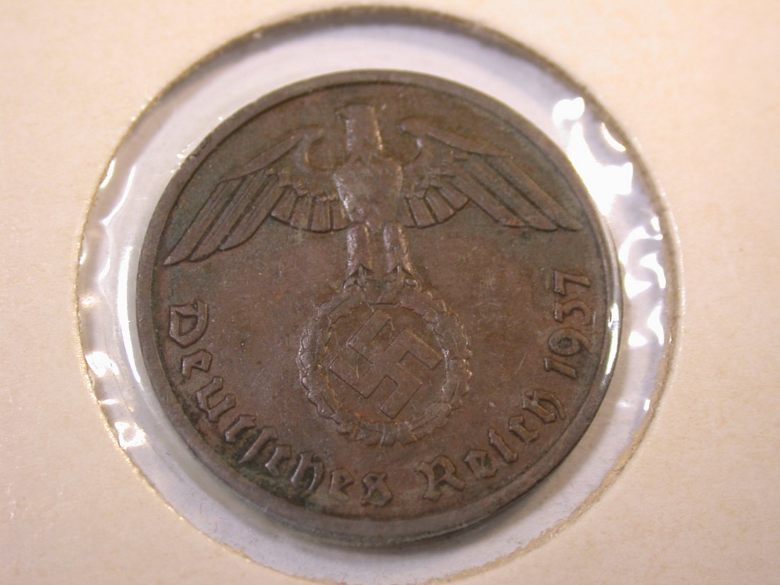  J33 3.Reich  2 Pfennig 1937 F in ss-vz  Originalbilder   
