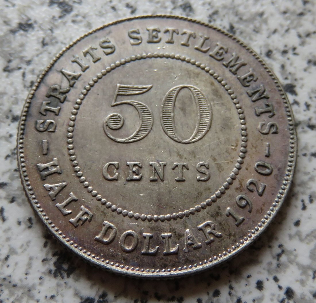  Straits Settlements 50 Cents 1920   