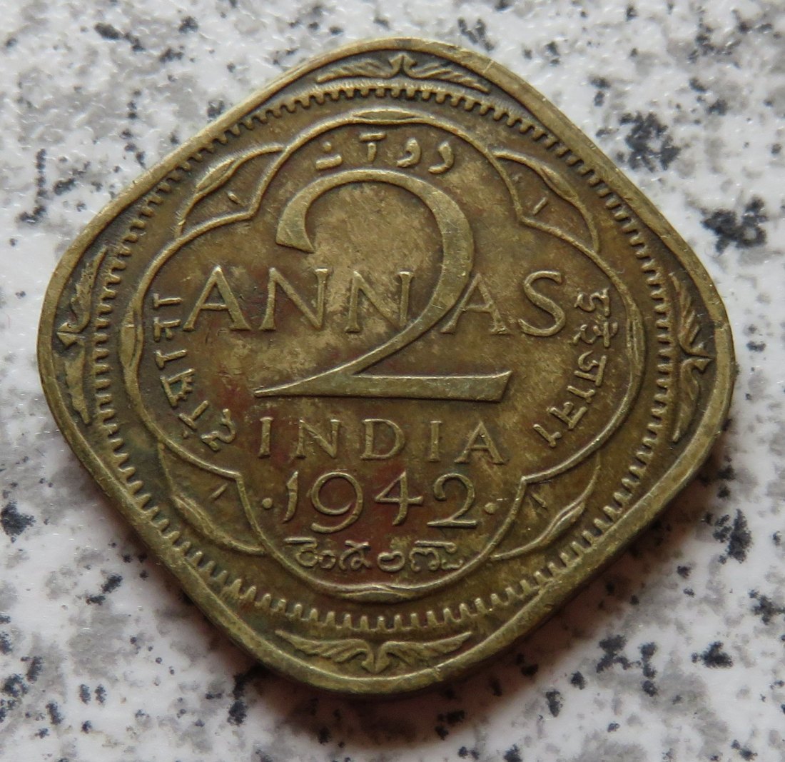  British Indien 2 Annas 1942   