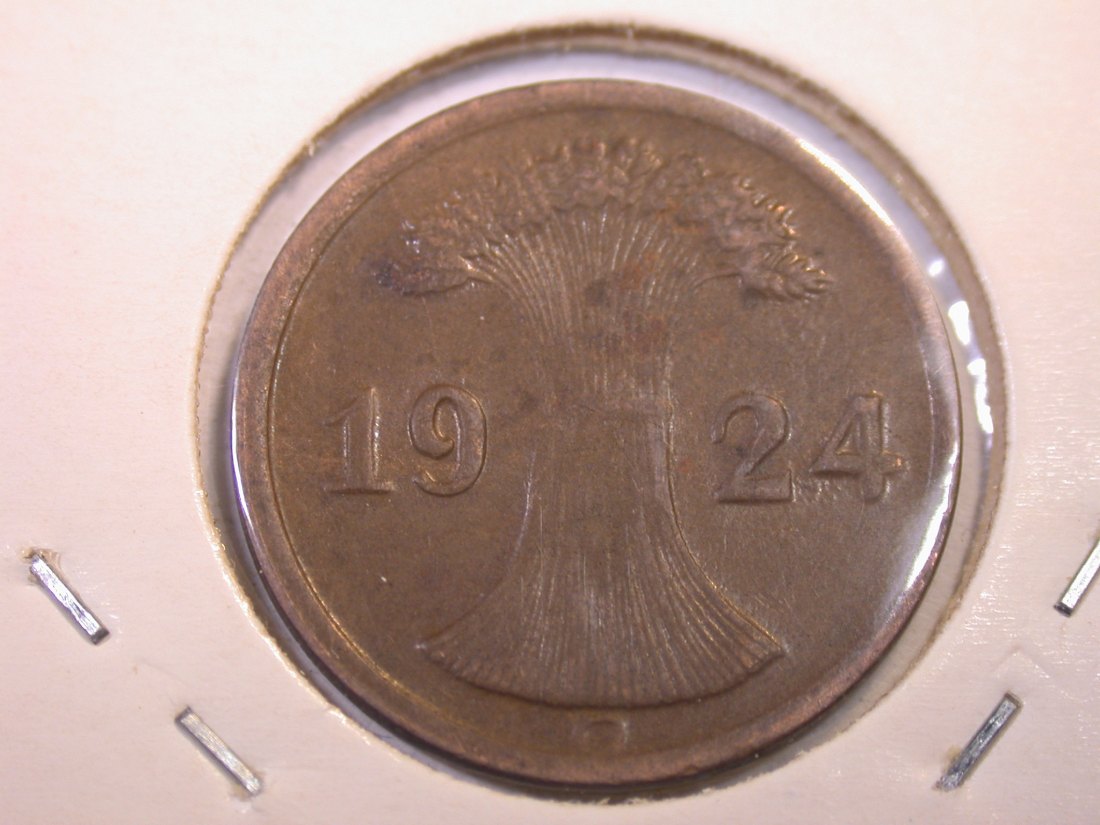  J34  Weimar  2 Rentenpfennig 1924 G in ss-vz   Originalbilder   