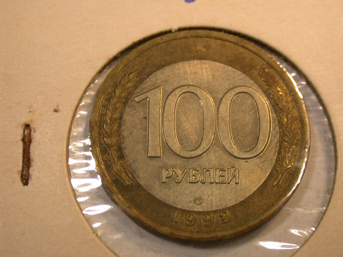  J34  Russland  100 Rubel 1992 Bimetall in f.st    Originalbilder   