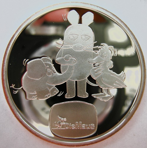  BRD, Medaille, Die Maus und ihre Freunde, Ag .333, 7,23 g, FG 2,41, PL   