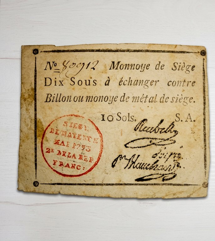  10-Sols-Banknote aus dem Jahr 1793   