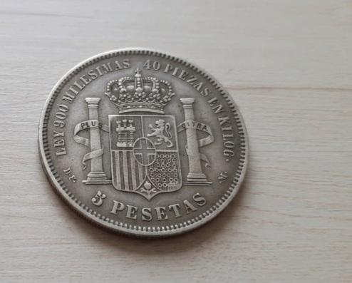  5-Peseten-Münze von 1871   