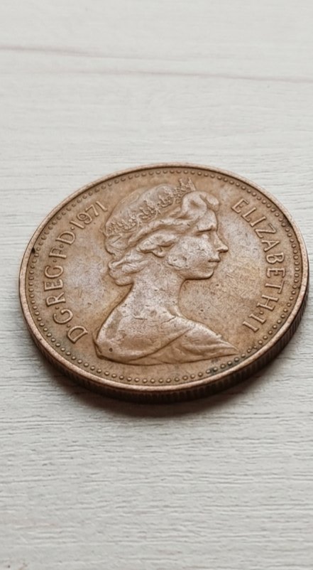  1-Penny-Münze Großbritannien 1971   