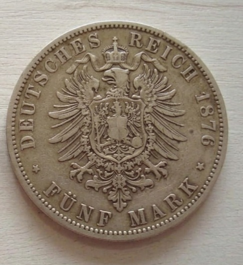  5 Mark Münze 1876   