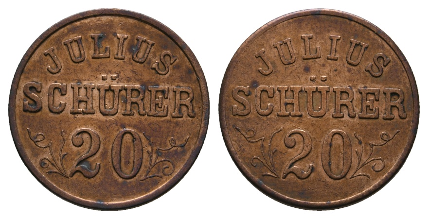  Bayern; Augsburg; Julius Schürer, WZ: 20; Menzel 1006   