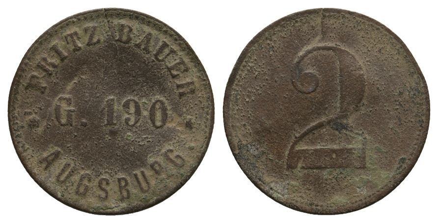  Bayern; Augsburg, Fritz Bauer G.190, WZ: 2; Menzel -   