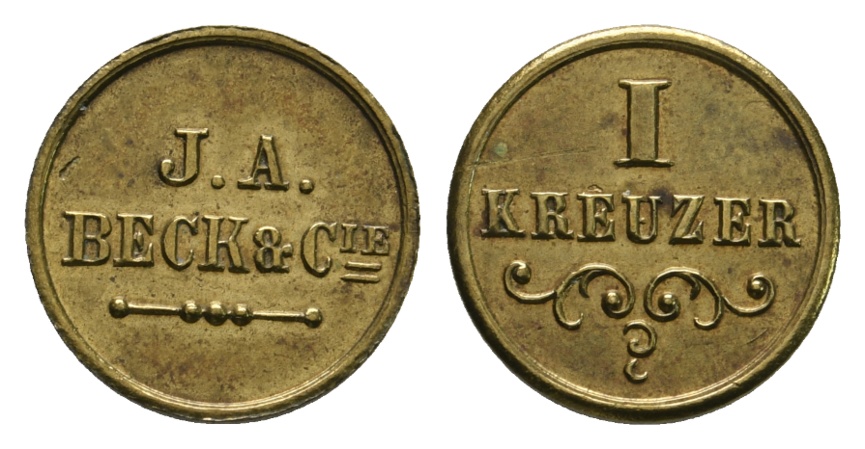  Bayern; Augsburg; J.A. Beck & Cie, I Kreuzer; Menzel 994   