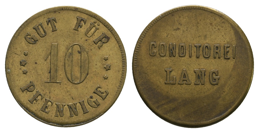  Bayern; Augsburg; Conditorei Lang, Gut für 10 Pfennig; Menzel 948   