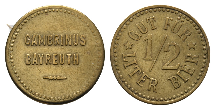  Bayern; Bayreuth Cambrinus, Gut für 1/2 Liter Bier; Menzel 1621   