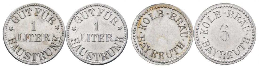  Bayern; Bayreuth Kolb-Bräu, Gut für 1 Liter Hsustrunk; Menzel 1635 (2 Marken)   