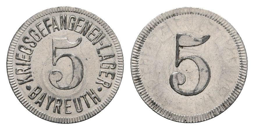  Bayern; Bayreuth Kriegsgefangenen-Lager, WZ: 5; Menzel 1636.3   