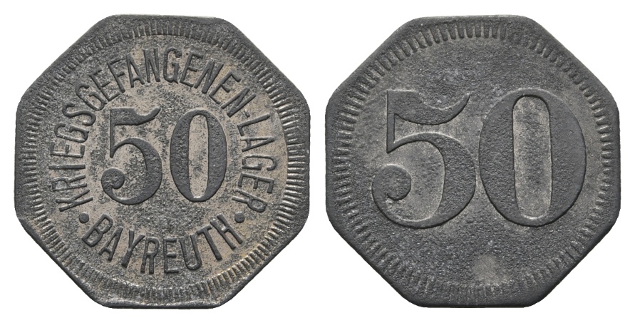  Bayern; Bayreuth Kriegsgefangenen-Lager, WZ: 50; Menzel 1636.5   