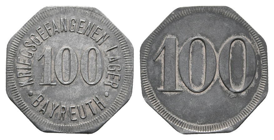 Bayern; Bayreuth Kriegsgefangenen-Lager, WZ: 100; Menzel 1636.6   