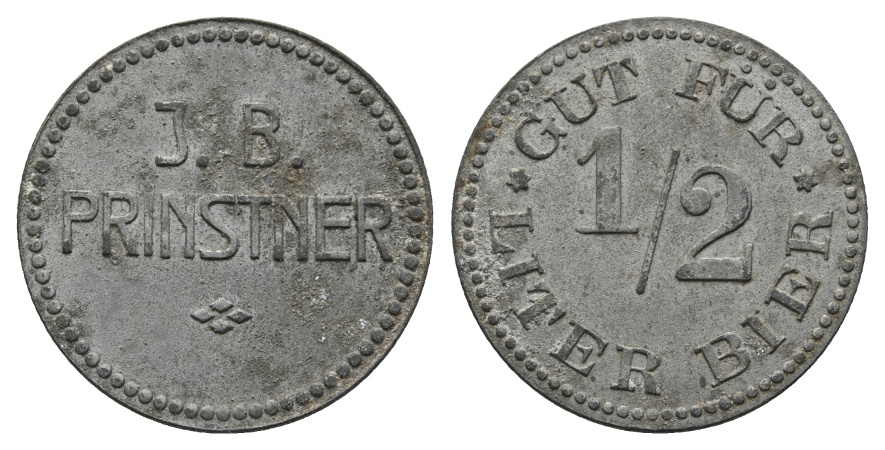  Bayern; Beilingries; J.B. Prinstner, Gut für  1/2 Liter Bier; Menzel 1694   