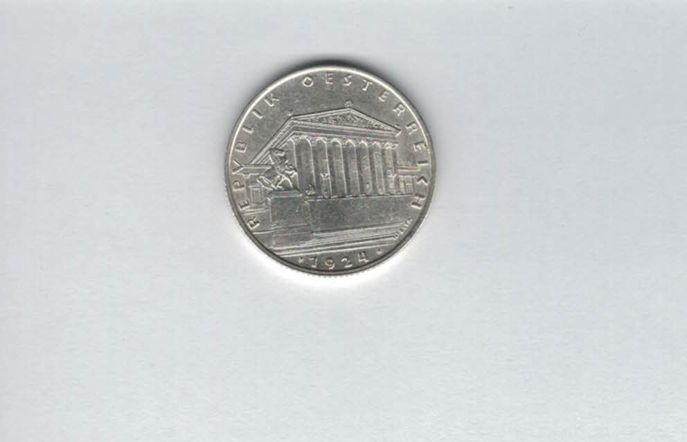  1 Schilling 1924 3,84g fein Ag 1. Rep Österreich Spittalgold9800 (4908   