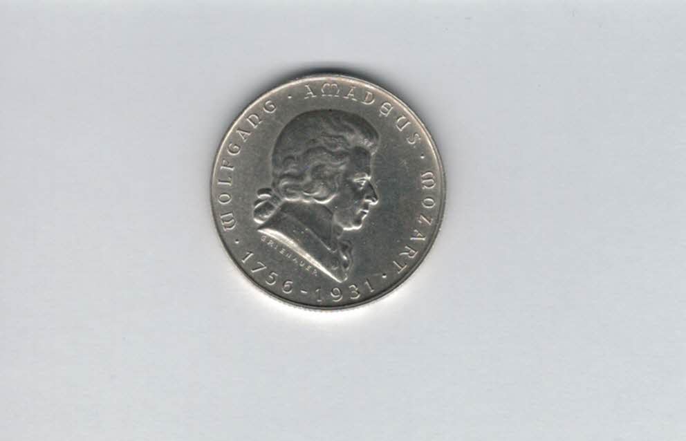  2 Schilling 1931 W.A. Mozart 7,68g fein Ag 1. Rep Österreich Spittalgold9800 (2074/3   