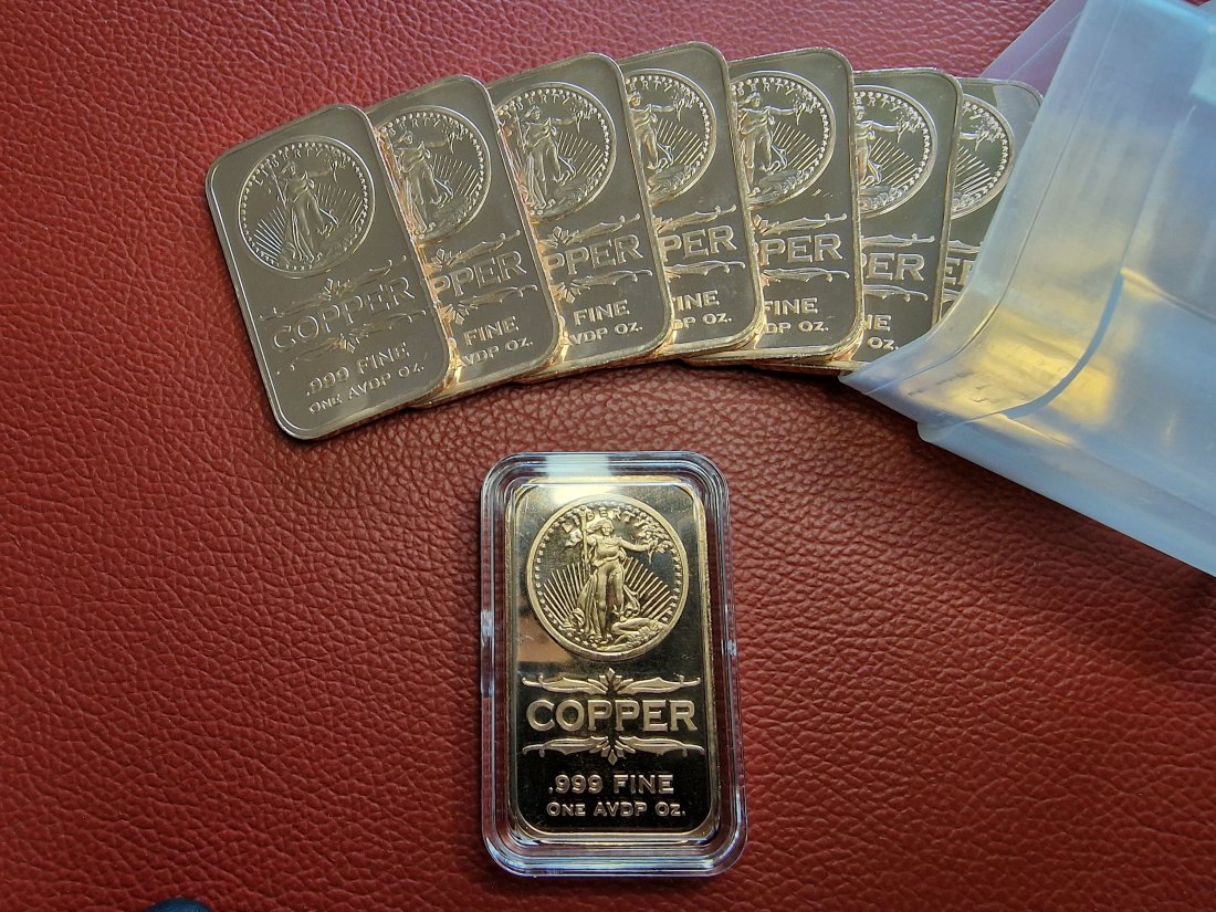  20 x 1 oz (AVDP) Saint-Gaudens Liberty .999 Kupferbarren in Tube (verschlossen)   