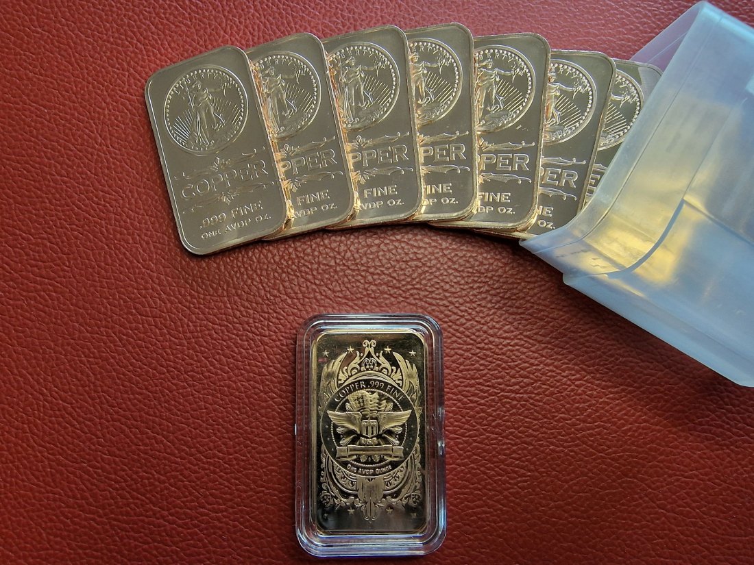  20 x 1 oz (AVDP) Saint-Gaudens Liberty .999 Kupferbarren in Tube (verschlossen)   