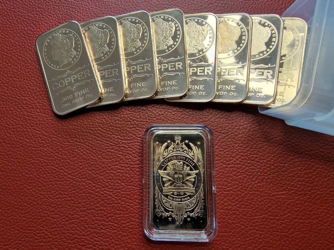  20 x 1 oz (AVDP) Morgan Dollar .999 Kupferbarren in Tube (verschlossen)   