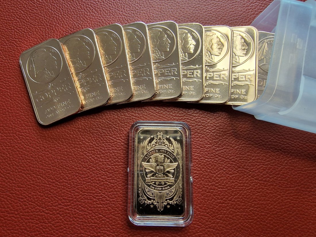  20 x 1 oz (AVDP) Indian Head .999 Kupferbarren in Tube (verschlossen)   
