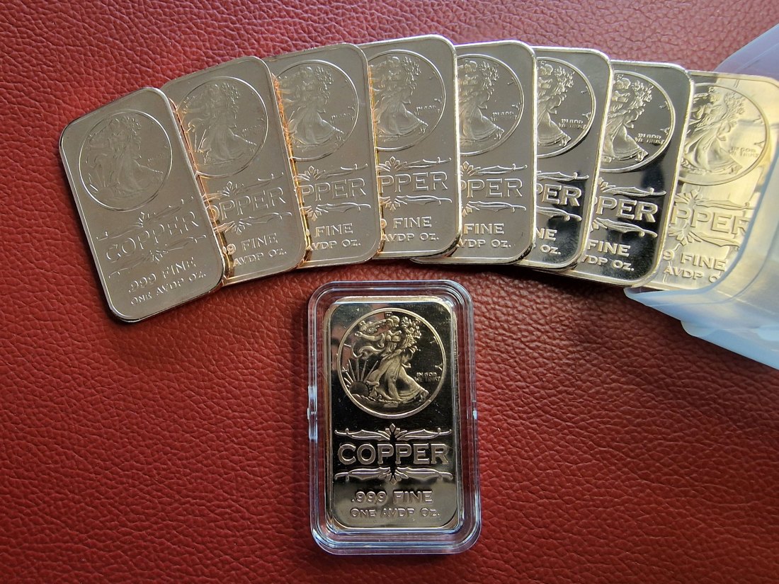  20 x 1 oz (AVDP) Walking Liberty .999 Kupferbarren in Tube (verschlossen)   
