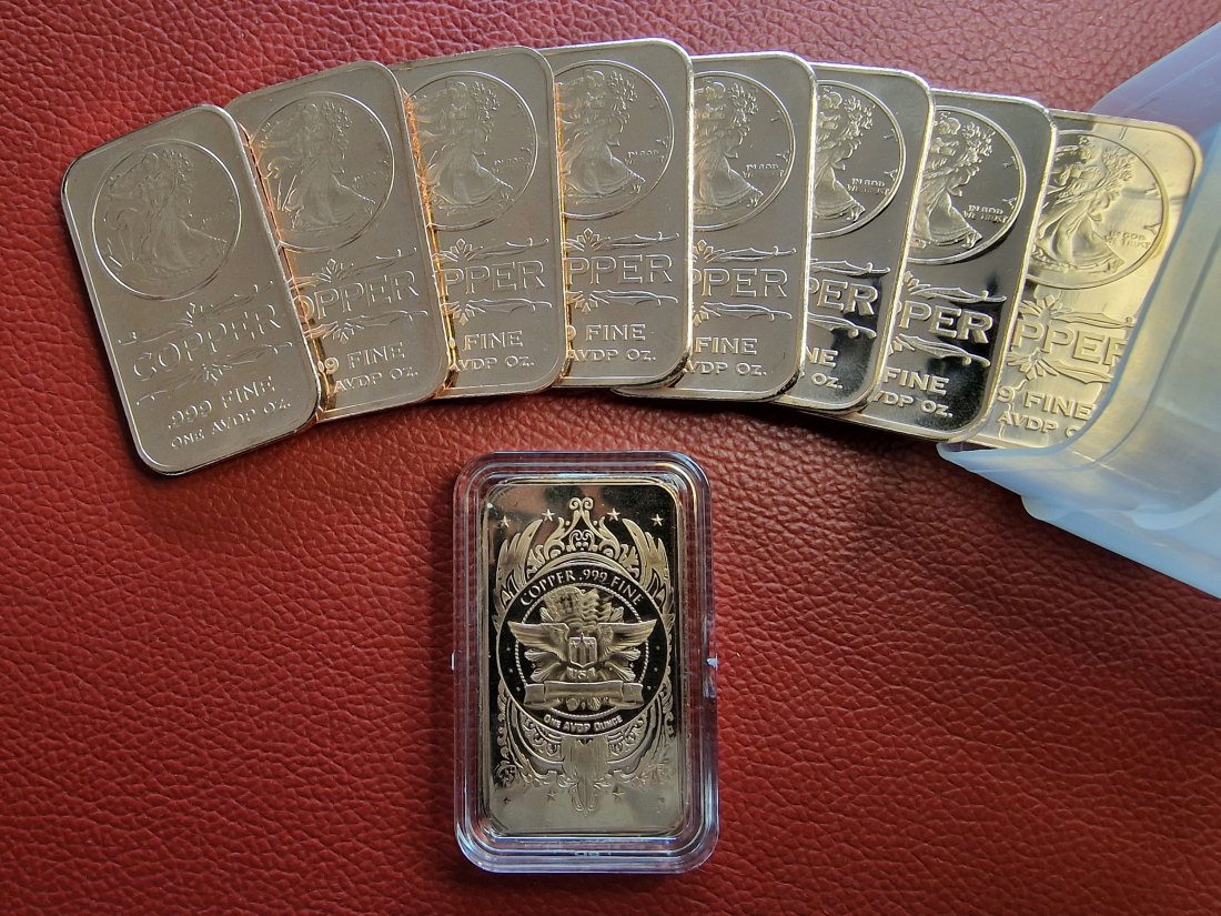  20 x 1 oz (AVDP) Walking Liberty .999 Kupferbarren in Tube (verschlossen)   