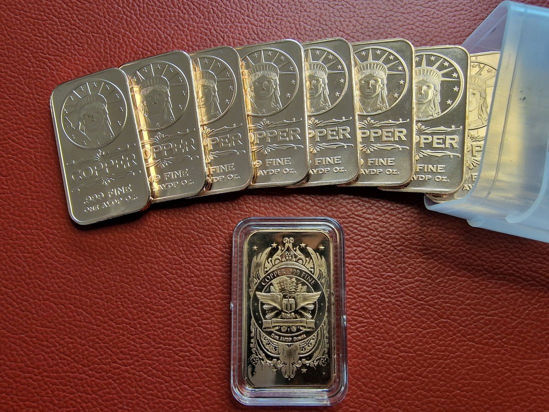  20 x 1 oz (AVDP) Liberty Head .999 Kupferbarren in Tube (verschlossen)   