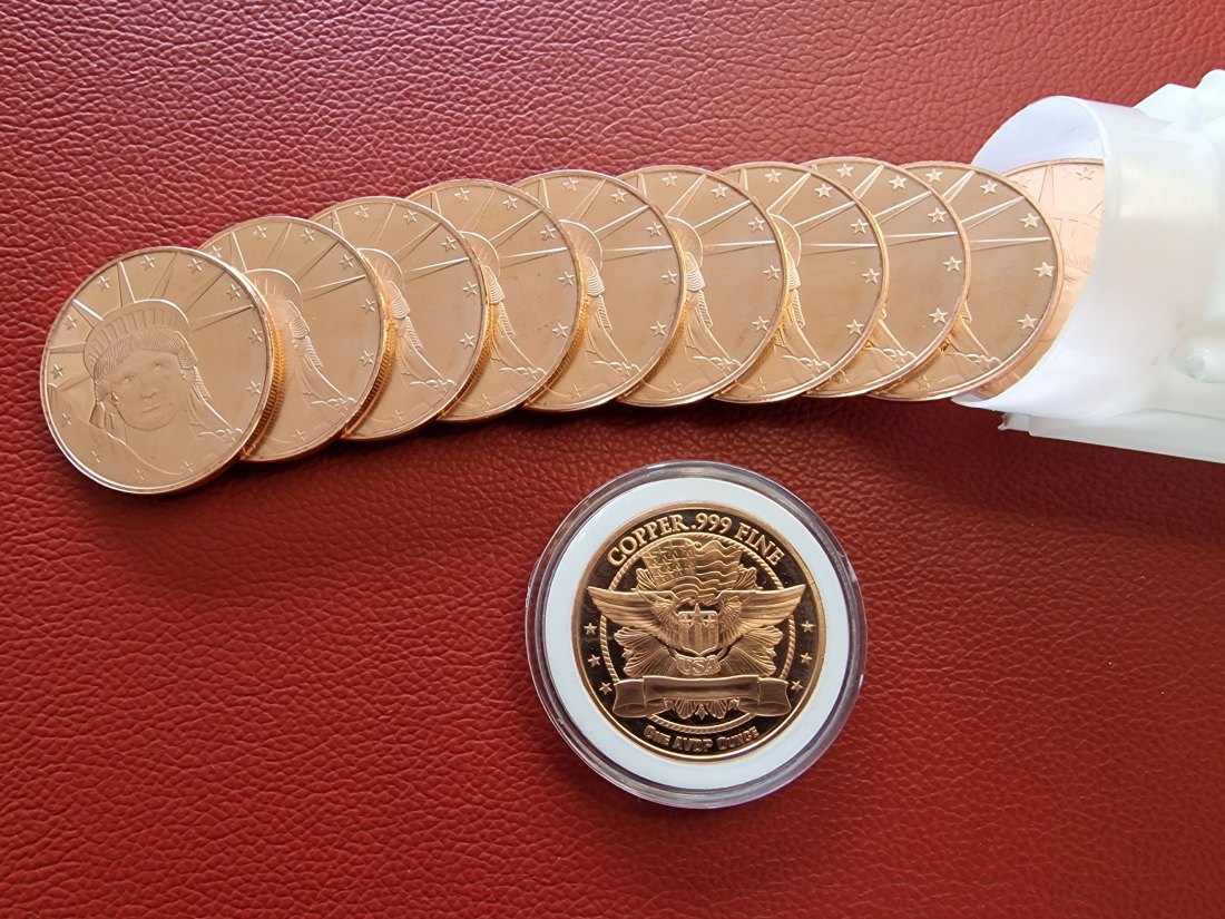  20 x 1 oz (AVDP) Liberty Head .999 Kupfermünze in Tube (verschlossen)   
