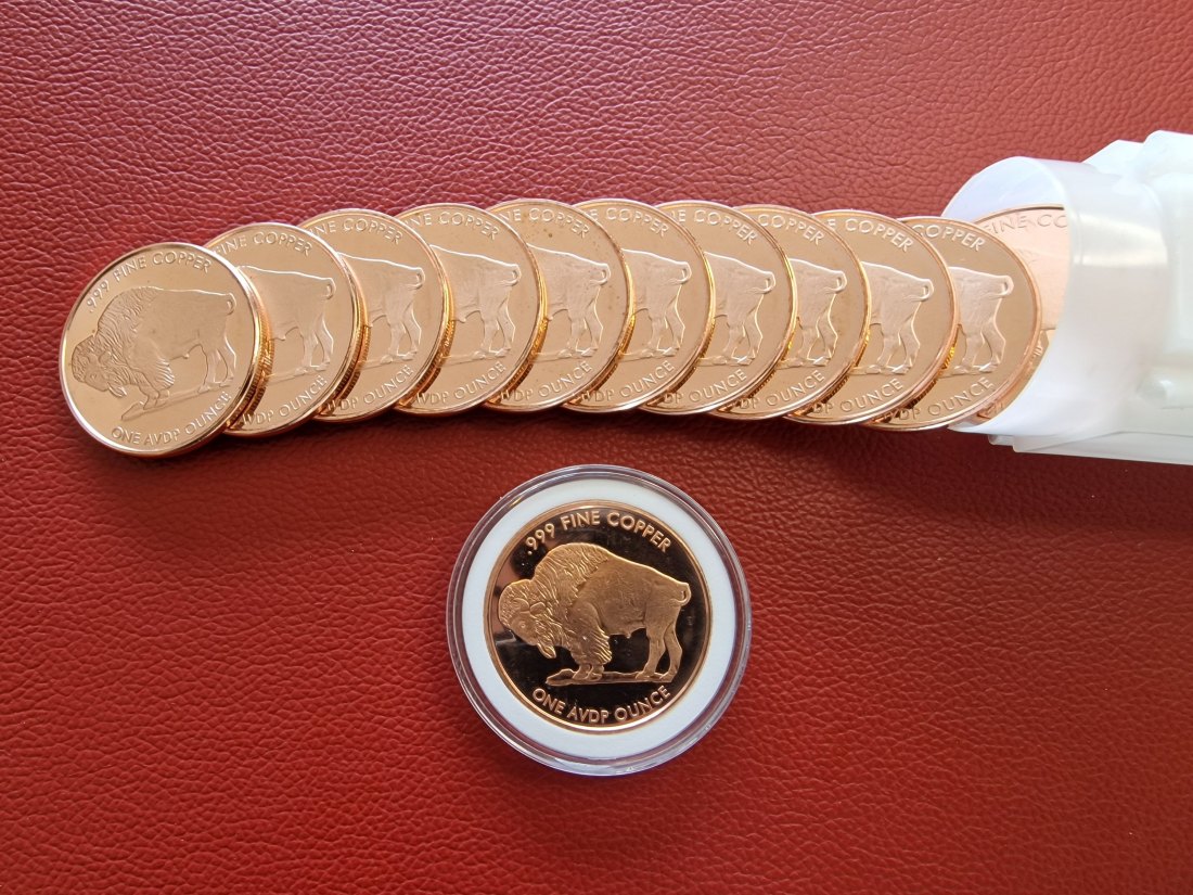  20 x 1 oz (AVDP) Buffalo Wings .999 Kupfermünze in Tube (verschlossen)   